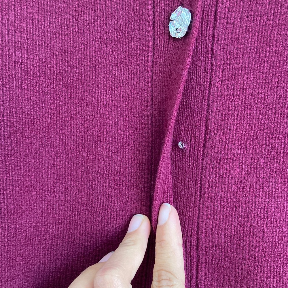 J. Crew Milano-stitch cinched-waist cardigan with‎ embellished buttons Small red - Picture 5 of 8
